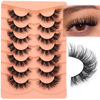 Picture of Mink Lashes Wispy False Eyelashes Fluffy D Curl Faux Mink Lashes 14mm Natural Look False Lashes Short Strips Lashes by Focipeysa