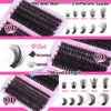 Picture of Fluffy Lash Extension Mink Thick Cluster Eyelash Extensions 10-18mm Lash Clusters Individual Lash Extensions DIY Clusters Lashes Extension at Home by Focipeysa (300pcs-70P+80P+90P 10-18mm)