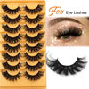 Picture of Focipeysa False Lashes Fluffy Mink Eyelashes 18mm Lashes Pack 8D Mink Curly Faux Mink Lashes Volume Dramatic Lashes 8 Pairs