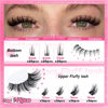 Picture of Focipeysa Eyelash Extensions Wispy Cluster Eyelash 12-18mm Lash Cluster Extensions Right Left Cluster Lash Natural Look Individual Lashes DIY Lashes Extension for Beginners