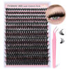 Picture of DIY Lash Extension Kit 300pcs Individual Lashes Cluster 80D D Curl Eyelash Extension Kit Lash Clusters with Lash Applicator Tool for Self Application by Focipeysa (80D-0.07D-8-18MIX)