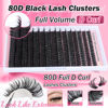 Picture of DIY Lash Extension Kit 300pcs Individual Lashes Cluster 80D D Curl Eyelash Extension Kit Lash Clusters with Lash Applicator Tool for Self Application by Focipeysa (80D-0.07D-8-18MIX)