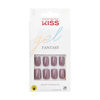 Picture of KISS Gel Fantasy Press On Nails, Nail glue included, 'Temporary Feels', Gray, Short Size, Squoval Shape, Includes 28 Nails, 2g Glue, 1 Manicure Stick, 1 Mini file