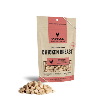 Picture of Vital Essentials Freeze Dried Raw Single Ingredient Cat Treats, Chicken Breast, 2.1 oz