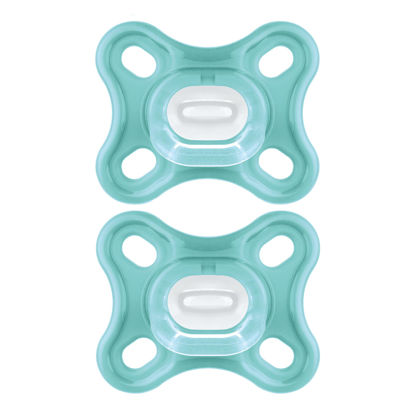 Picture of MAM Comfort Baby Pacifier, 100% Lightweight Silicone, Sterilizer Case, Unisex, 0-3 Months, 2 Count (Pack of 1)