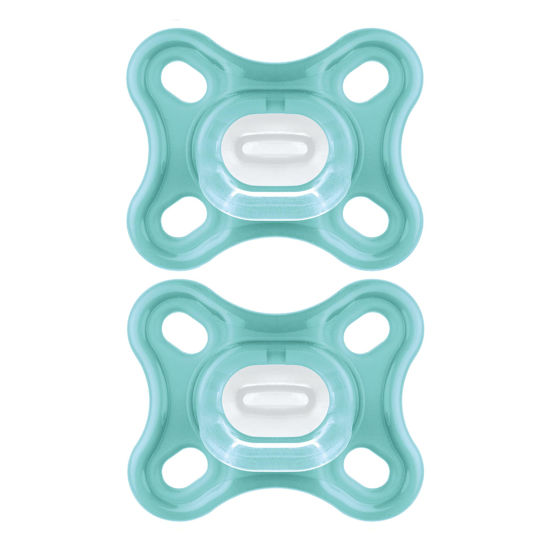 Picture of MAM Comfort Baby Pacifier, 100% Lightweight Silicone, Sterilizer Case, Unisex, 0-3 Months, 2 Count (Pack of 1)