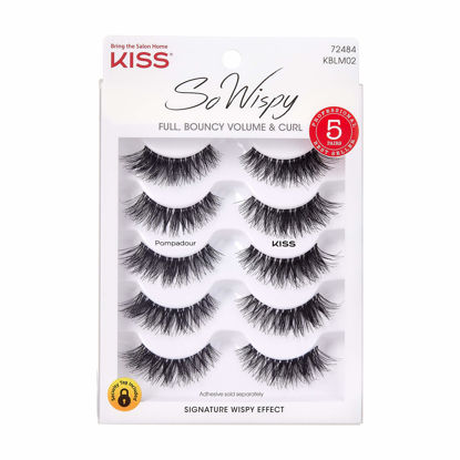 Picture of KISS Blowout, False Eyelashes, 'Pompadour', 16 mm, Includes 5 Pairs Of Lashes, Contact Lens Friendly, Easy to Apply, Reusable Strip Lashes, Glue On Lashes