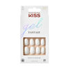 Picture of KISS Gel Fantasy, Press-On Nails, Nail glue included, 'Happy Hands', White, Short Size, Oval Shape, Includes 28 Nails, 2g glue, 1 Manicure Stick, 1 Mini File