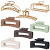 Picture of 8 Pcs Hair Claw Clips, 5 Square Matte Clips and 3 Metal Non-Slip Strong Hold Claws for Women