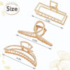 Picture of Mandydov 8 Pcs Hair Claw Clips, Including 3 Metal Hair Clips and 5 Square Matte Hair Clips, Non-Slip Strong Hold Hair Clips for Women, Multiple Sizes and Colors