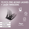 Picture of Self Adhesive Eyelashes 72 Pcs Press On Lashes Pre Glued Lash Clusters Self Stick Lashes with Lash Tweezers Reusable 10-16mm Mix Eyelash Extension Kit Easy to Apply Save Time - OP27