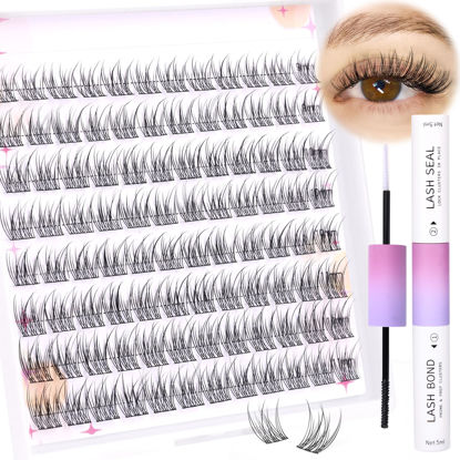 Picture of Wispy Lash Clusters Eyelash Extension 96Pcs Natural Lash Clusters DIY Individual Lashes Bond and Seal by Ruairie