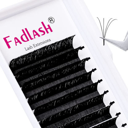 Picture of Easy Fan Volume Lashes Eyelashes Extension 0.03 L Curl 17mm Mega Volume Lash Extensions FALLASH Self Fanning Lash Extension Supplies Lash Trays Automatic Flowering (0.03-L, 17mm)