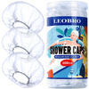 Picture of LEOBRO Disposable Shower Caps, 100PCS Shower Caps, Shower Cap for Women Waterproof, Disposable Clear Plastic Shower Cap for Women, Thick Plastic Caps for Hair Treatment, Regular Size 17.3 INCH