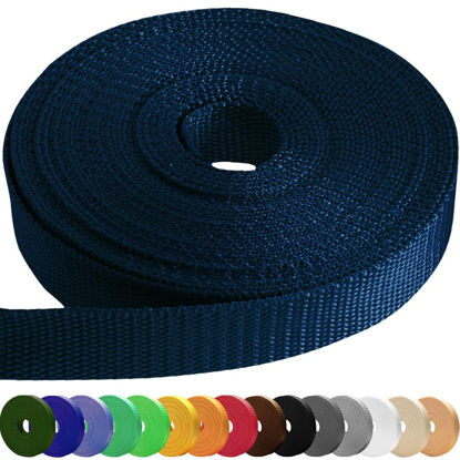 Picture of TECEUM 1 Inch Webbing - Navy Blue - 10 Yards - 1” Webbing for Climbing Outdoors Indoors Crafting DIY nw