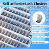 Picture of wiwoseo Self Adhesive Eyelashes Individual Cluster Natural Lashes DIY Lash Extensions Cluster Natural Look False Lashes D Curl Russian Eyelash Extensions Self Adhesive Lashes for DIY at Home(8-16MM)