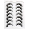 Picture of Pooplunch Cat Eye Look Fluffy Volume Wispy Lashes False Eyelashes Natural 8D Winged Short Soft Fake Eyelashes 7 Pairs Faux Mink Lashes Pack