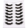 Picture of Poolunch False Eyelashes Cat Eye Lashes Fluffy Wispy Dramatic 18MM Fake Eyelashes Faux Mink Lashes 7 Pairs Pack