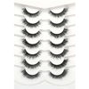 Picture of Pooplunch False Eyelashes Cat Eye Look Fluffy Natural Short Wispy Lashes 8D Crossed Extension Volume Fake Eyelashes Faux Mink Human Hair Lashes 7 Pairs Pack