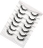 Picture of Pooplunch False Eyelashes Cat Eye Look Fluffy Natural Short Wispy Lashes 8D Crossed Extension Volume Fake Eyelashes Faux Mink Human Hair Lashes 7 Pairs Pack