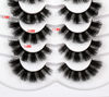 Picture of Pooplunch False Eyelashes Fluffy Cat Eye Look Wispy Lashes Spiky D-Curl Long Full Volume Faux Mink Lashes Fake Eyelashes 7 Pairs Pack