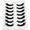 Picture of Pooplunch False Eyelashes Cat Eye Wispy Lashes Fluffy Short Natural Crossed Fake Eyelashes Faux Mink Lashes 7 Pairs Pack