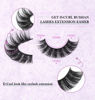 Picture of False Eyelashes Russian Strip Lashes Fluffy Fake Eyelashes Extension D Curl Wispy Handmade Soft Reusable 14 Pairs Lashes Pack