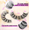 Picture of Russian Strip Lashes D Curl zanlufly Fluffy Wispy Clear Band False Eyelashes Cat Eye 6D Lashes Pack