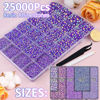 Picture of 25000Pcs Resin Jelly Rhinestones for Crafting, Dark Purple AB 2-6mm Mixed Sizes Non Hotfix Flatback Gems, Bedazzling Crystal for DIY Crafts Clothing Tumblers Mugs Shoes Fabric Nail Art