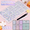 Picture of 16000Pcs Resin Jelly Rhinestones with Tweezers for Crafting, White AB 2-6mm Mixed Sizes Flatback Gems, Bedazzling Crystal for DIY Crafts Clothing Tumblers Mugs Shoes Fabric Nail Art