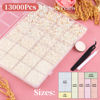 Picture of 13000Pcs Flatback Pearls for Crafting (Beige AB), Assorted Size 2/3/4/5/6/8/10mm Non Hotfix Half Pearl, Bedazzling Bead for DIY Crafts Clothing Tumblers Mugs Shoes Fabric Embellishment Nail Art Makeup