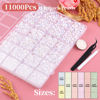 Picture of 11000Pcs Flatback Pearls for Crafting (White AB), Assorted Size 2/3/4/5/6/8/10mm Non Hotfix Half Pearl, Bedazzling Bead for DIY Crafts Clothing Tumblers Mugs Shoes Fabric Embellishment Nail Art Makeup