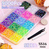 Picture of 9000Pcs Resin Jelly Rhinestones with Tweezers for Crafting, Mixed-Color 4mm Flatback Gems, Bedazzling Crystal for DIY Crafts Clothing Tumblers Mugs Shoes Fabric Nail Art