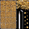 Picture of 16000Pcs Resin Rhinestones with Tweezers for Crafting, Gold 2-6mm Mixed Sizes Flatback Gems, Bedazzling Crystal for DIY Crafts Clothing Tumblers Mugs Shoes Fabric Nail Art