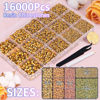 Picture of 16000Pcs Resin Rhinestones with Tweezers for Crafting, Gold 2-6mm Mixed Sizes Flatback Gems, Bedazzling Crystal for DIY Crafts Clothing Tumblers Mugs Shoes Fabric Nail Art