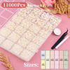 Picture of 11000Pcs Flatback Pearls for Crafting (Ivory White/Beige), Assorted Size 2/3/4/5/6/8/10mm Half Pearl, Bedazzling Bead for DIY Crafts Clothing Tumblers Mugs Shoes Fabric Embellishment Nail Art Makeup