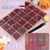 Picture of 25000Pcs Resin Rhinestones for Crafting, Red 2-6mm Mixed Sizes Non Hotfix Flatback Gems, Bedazzling Crystal for DIY Crafts Clothing Tumblers Mugs Shoes Fabric Nail Art