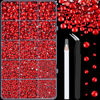 Picture of 16000Pcs Resin Rhinestones with Tweezers for Crafting, Red 2-6mm Mixed Sizes Flatback Gems, Bedazzling Crystal for DIY Crafts Clothing Tumblers Mugs Shoes Fabric Nail Art