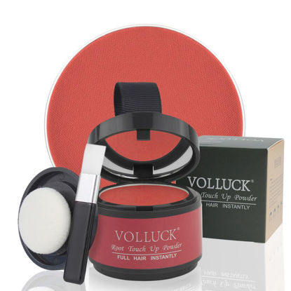 Picture of VOLLUCK Root Touch Up Hair Powder Root Cover Up Hairline Shadow Powder Stick, Root Touch Up for Thinning Hair for Women and Men, Bald Spots, Eyebrows, Beard Line, Red