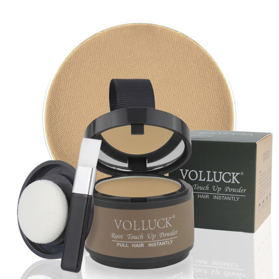 Picture of VOLLUCK Root Touch Up Powder Stick for Thinning Hair, Bald Spots, Eyebrows, and Beard Line - Hair Shadow Powder for Women and Men, Blonde