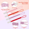 Picture of 4-Pack Silicone Pacifier Clips with a Woven Rope Shape for Baby Boys and Girls - Flexible and Rust-Free Holders for Teething Relief and Baby Essentials, Safe for Newborns (Pink)