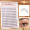 Picture of TNFVLONEINS Brown Lash Clusters Natural Cluster Eyelash Extensions Wispy Individual Lashes Extension 10-12MM Short Eyelash Clusters Natural Look CC Curl DIY Lash Extension