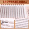 Picture of TNFVLONEINS Brown Lash Clusters Natural Cluster Eyelash Extensions Wispy Individual Lashes Extension 10-12MM Short Eyelash Clusters Natural Look CC Curl DIY Lash Extension