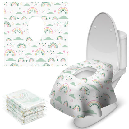 Picture of Toilet Seat Covers Disposable, 20 Pcs Extra Large Waterproof Toilet Cover for Toddlers & Adults, Portable Individually Wrapped Travel Essential for Kids Potty Training, Public Restroom, Airplane, Trip