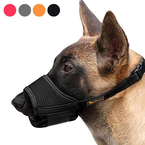 Picture of HEELE Dog Muzzle,Soft Nylon Muzzle Anti Biting Barking Chewing,Air Mesh Breathable Drinkable Adjustable Loop Pets Muzzle for Small Medium Large Dogs 4 Colors 4 Sizes