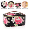 Picture of OCHEAL Floral Makeup Bag,Travel Makeup Organizer Bag, Large Capacity Cosmetic Bags For Women Large Travel Toiletry Bag Girls Traveling With Brush Slot And Divider