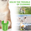 Picture of Comotech Portable Pet Paw Washer - Silicone Brush with 3 Absorbent Towels for Small Dog Breeds (Green)