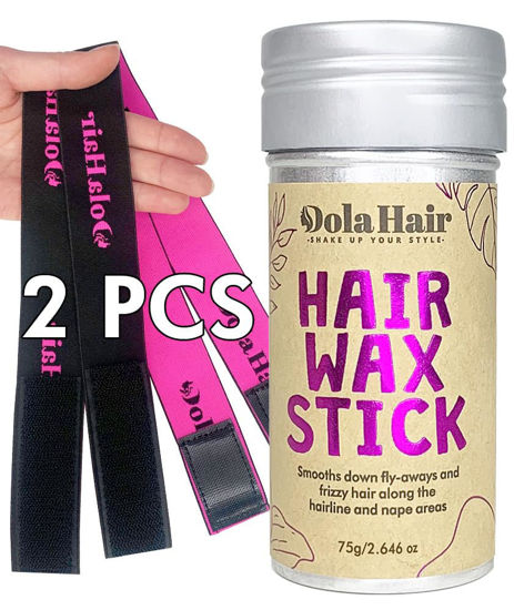 Picture of Dolahair Hair Wax Stick for Flyaways Hair Wax Stick for Kids Hair Gel for Women Girls Hair Bun Maker Accessories 2 Lace Melting Bands for Lace Melting