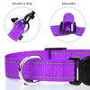 Picture of TagME Reflective Nylon Dog Collars, Adjustable Classic Dog Collar with Quick Release Buckle for Extra Large Dogs, Purple, 1¼" Width