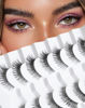 Picture of Natural Cat Eye Lashes Wispy Eyelashes 10mm Fluffy Fake Lashes that Look Like Extensions 3D C Curl Simple False Lashes 53-GIRL CODE